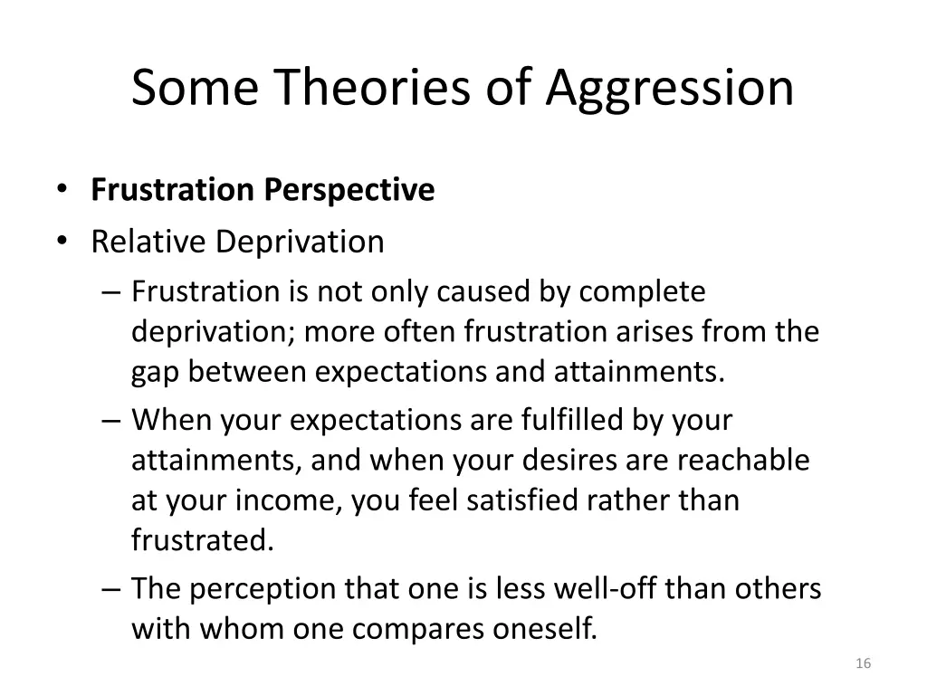 some theories of aggression 10