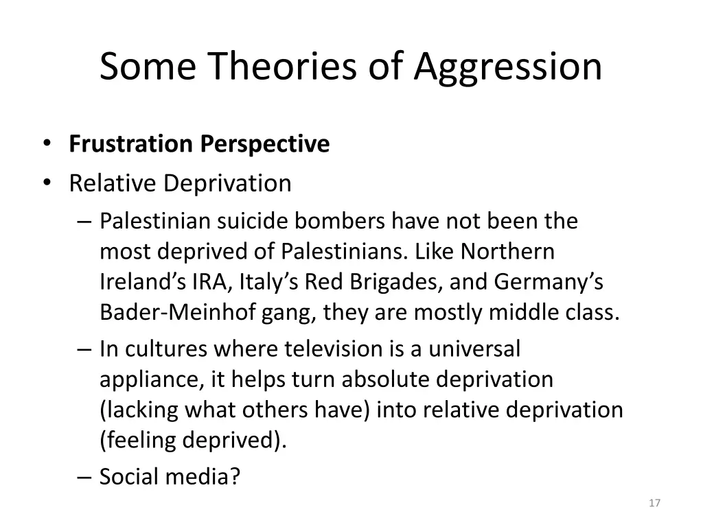 some theories of aggression 11