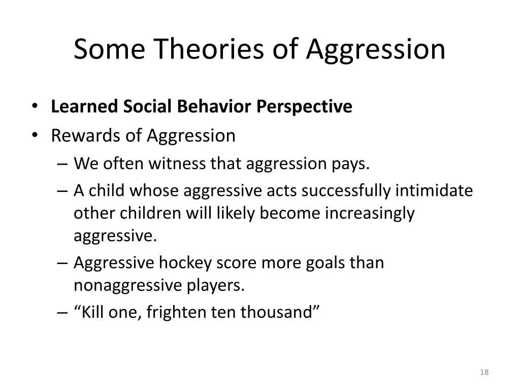 some theories of aggression 12