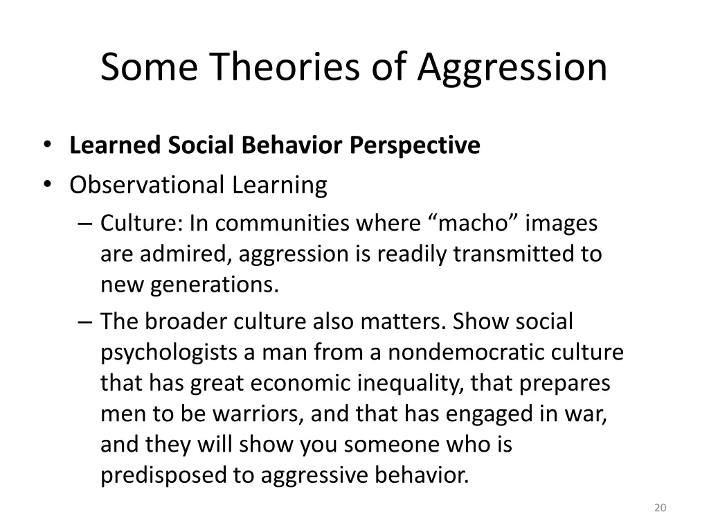 some theories of aggression 14