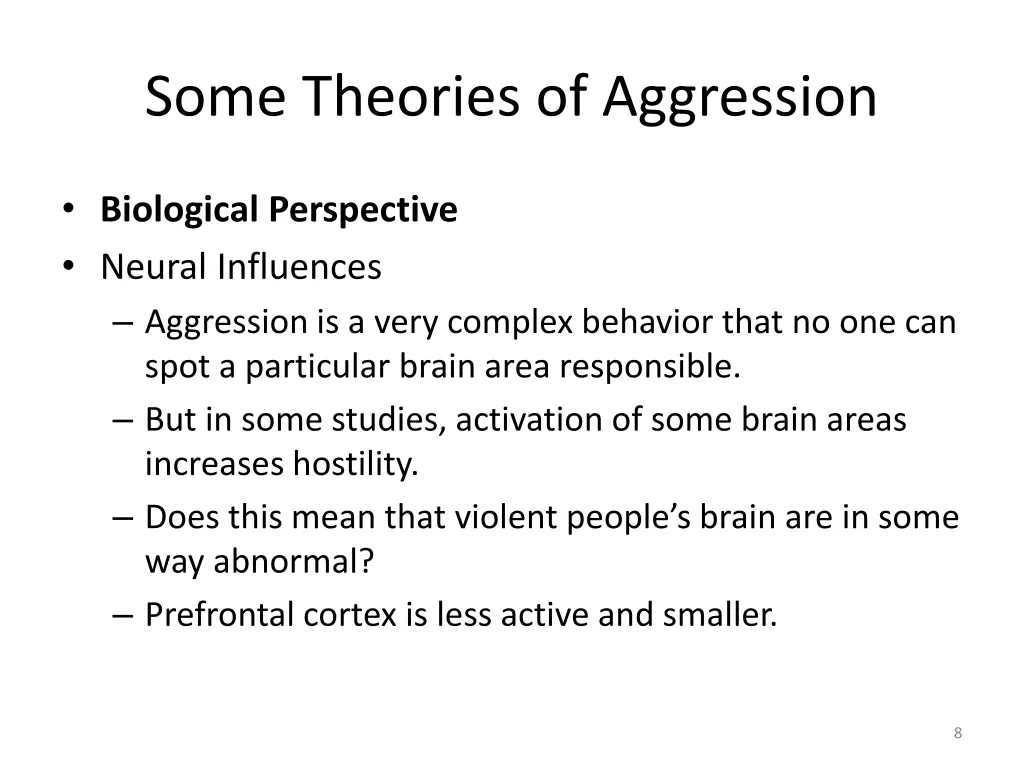 some theories of aggression 2