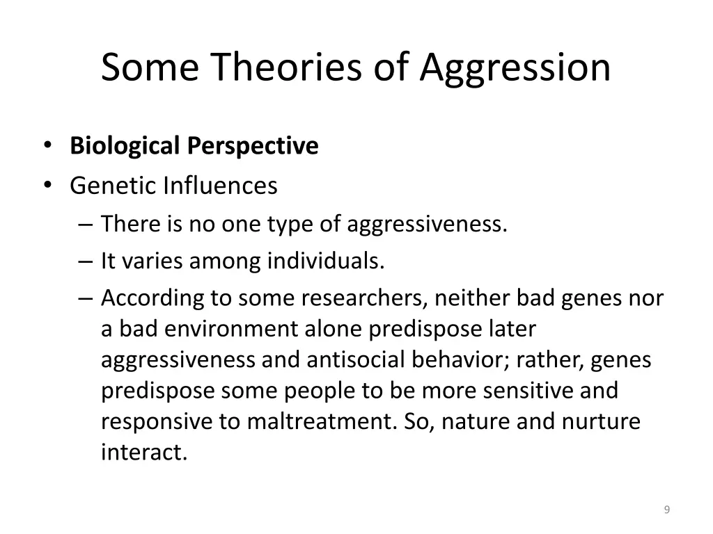 some theories of aggression 3