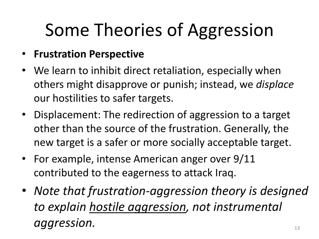 some theories of aggression 7