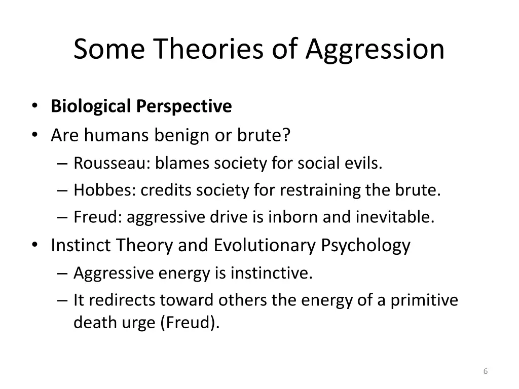 some theories of aggression