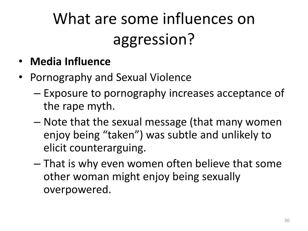 what are some influences on aggression media 1