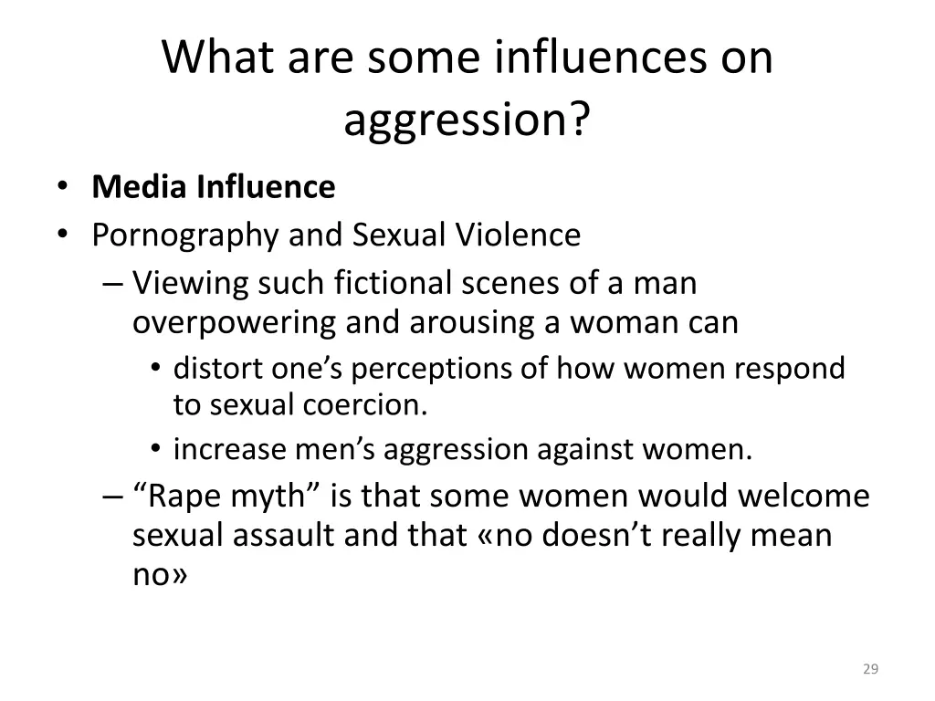 what are some influences on aggression media