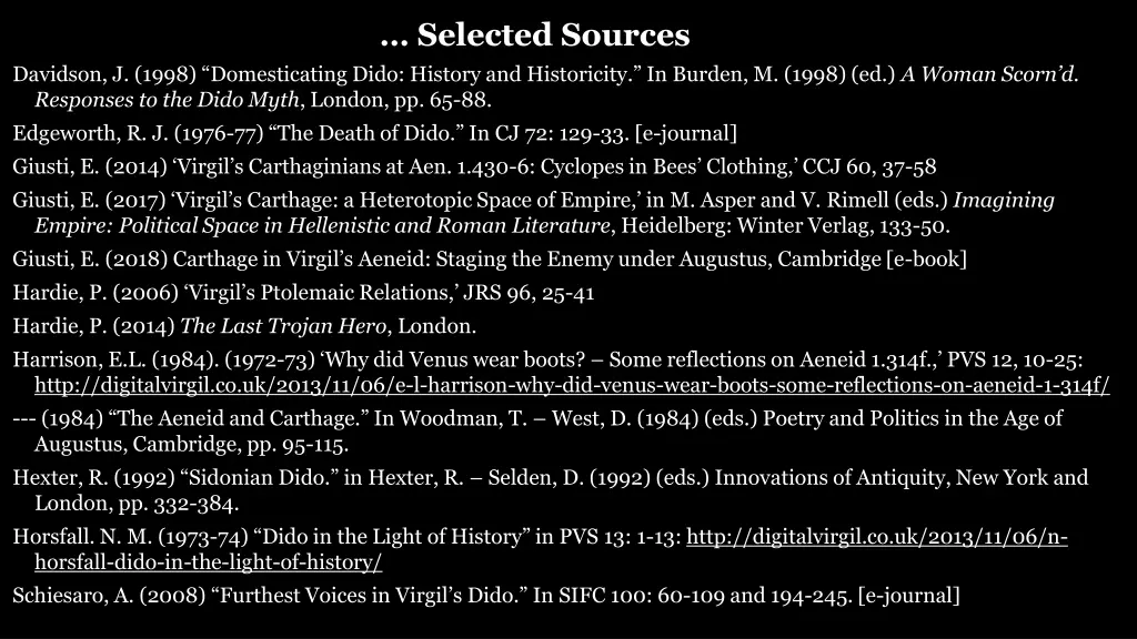 selected sources