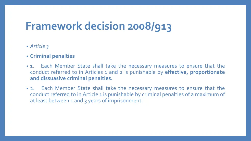 framework decision2008 913 1