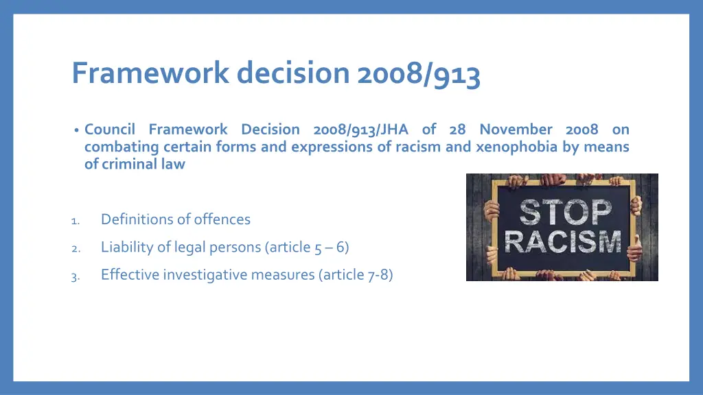 framework decision2008 913