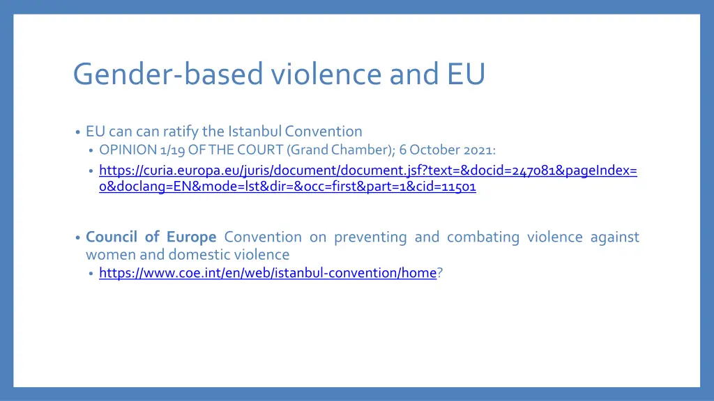 gender basedviolenceand eu