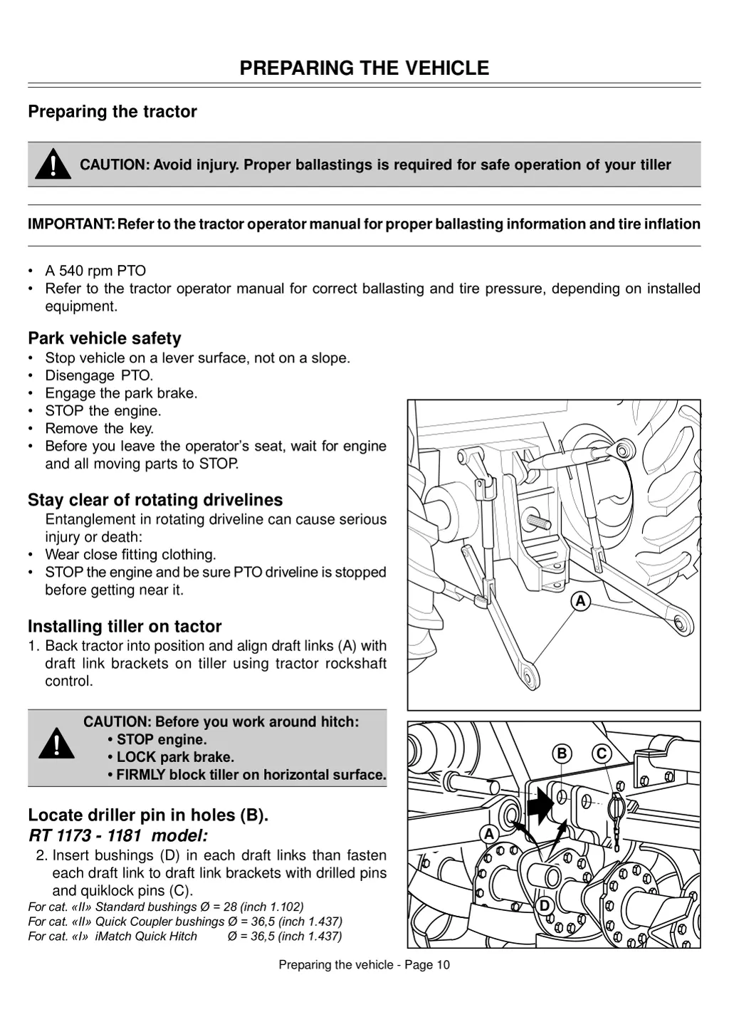 preparing the vehicle