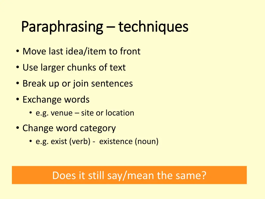 paraphrasing paraphrasing techniques