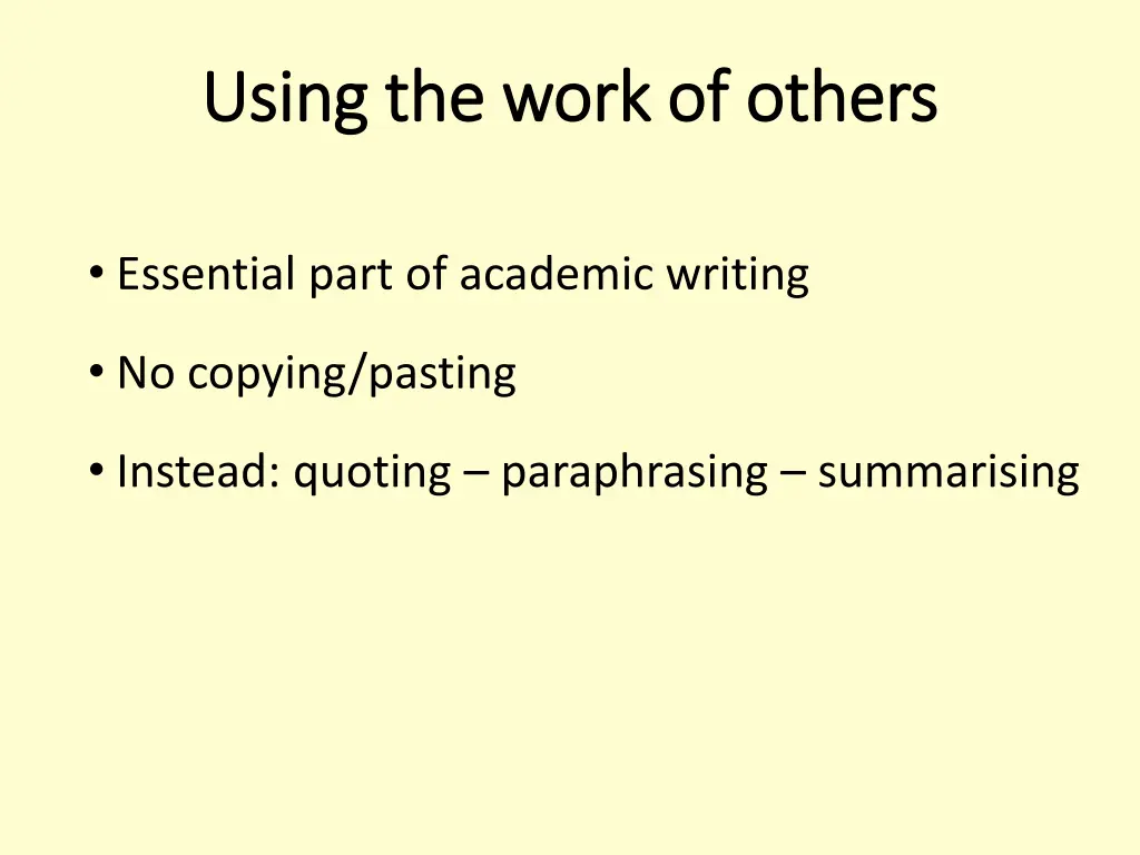 using the work of others using the work of others