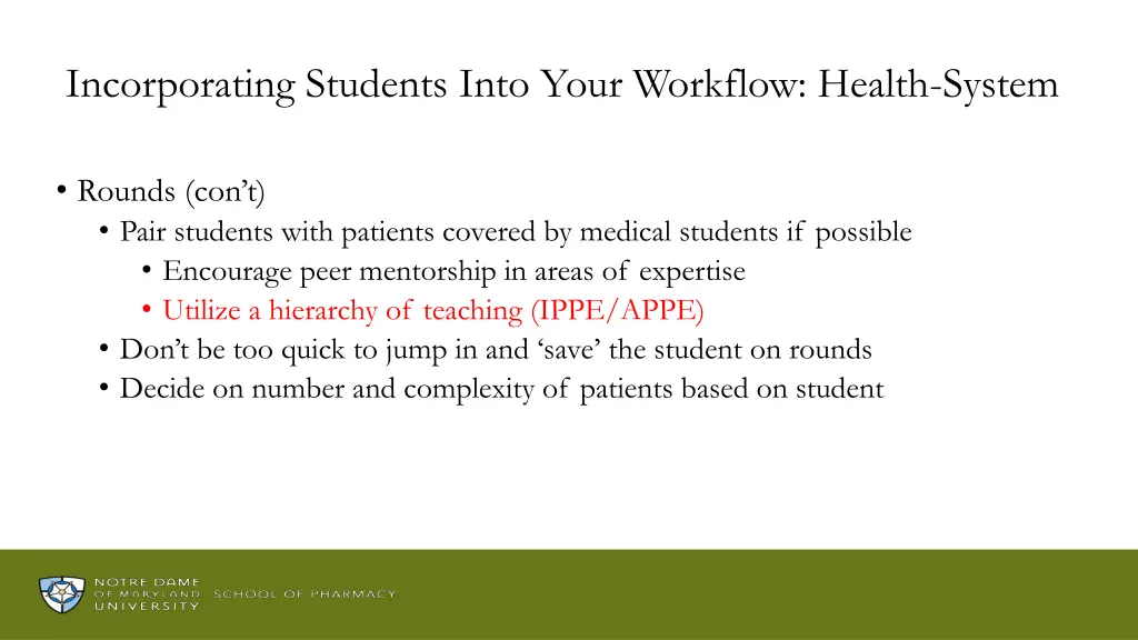 incorporating students into your workflow health 1