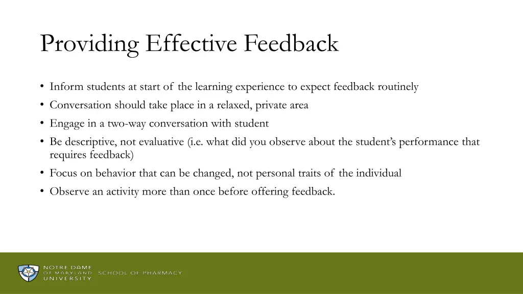 providing effective feedback