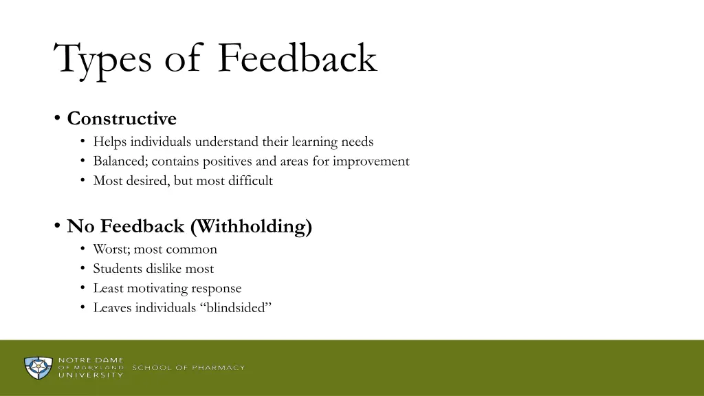 types of feedback 1