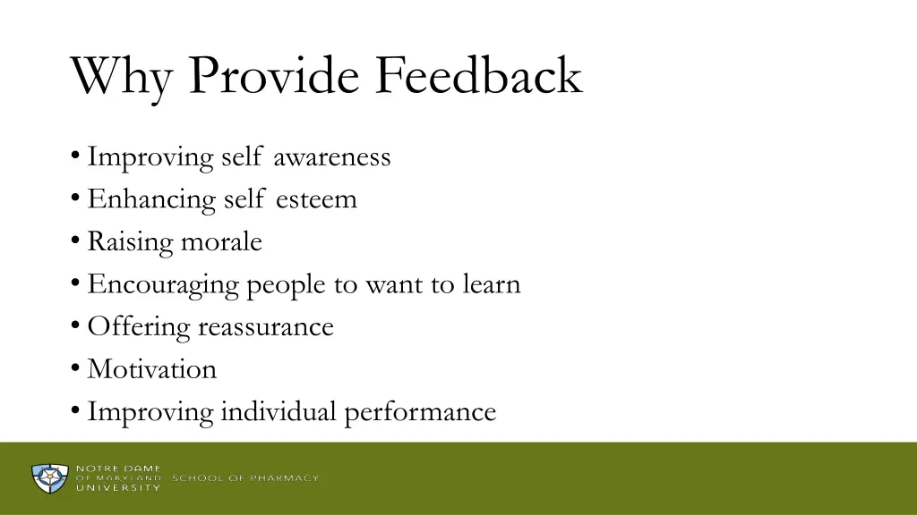 why provide feedback