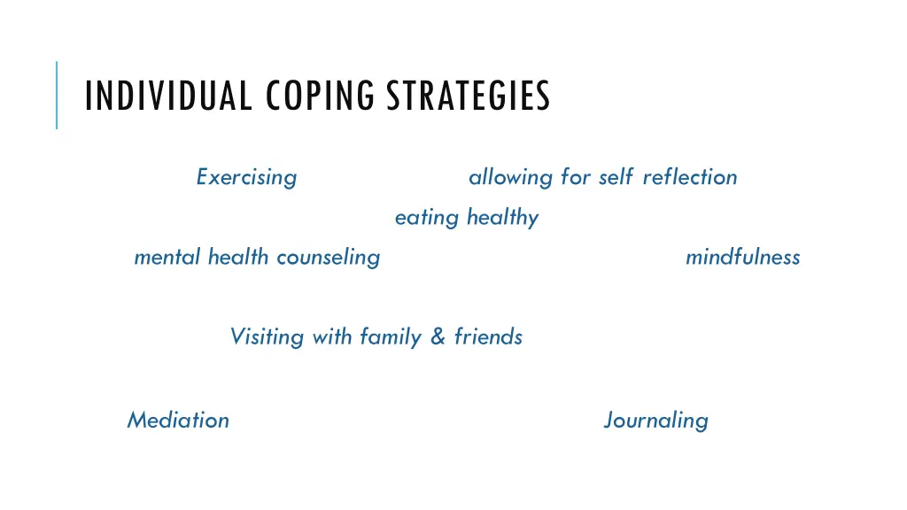 individual coping strategies