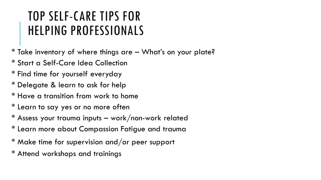 top self care tips for helping professionals