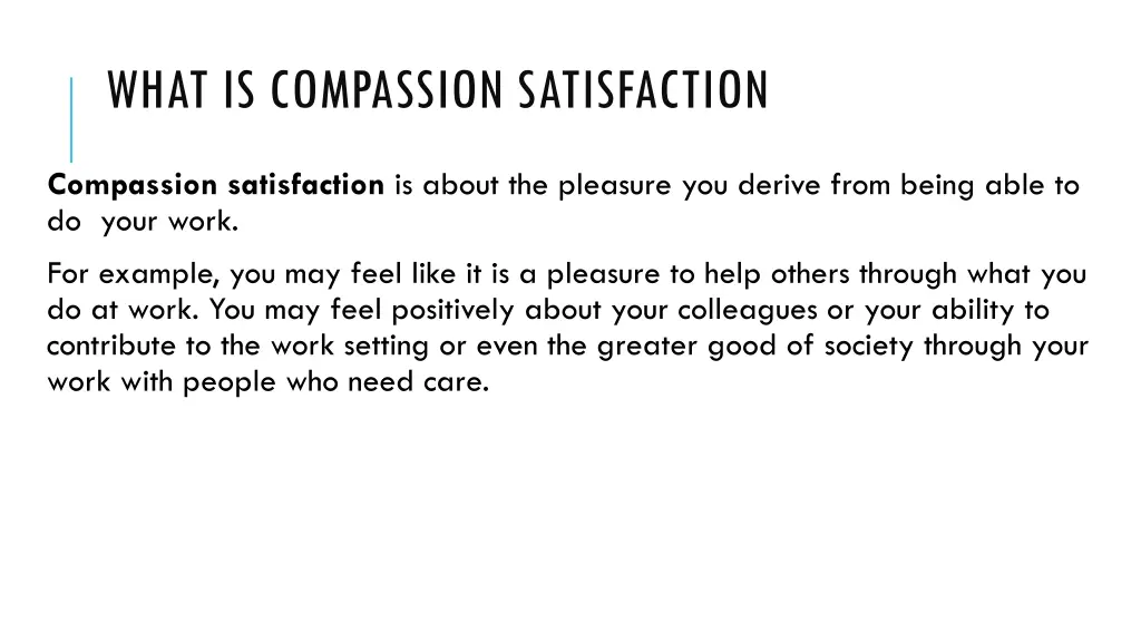 what is compassion satisfaction