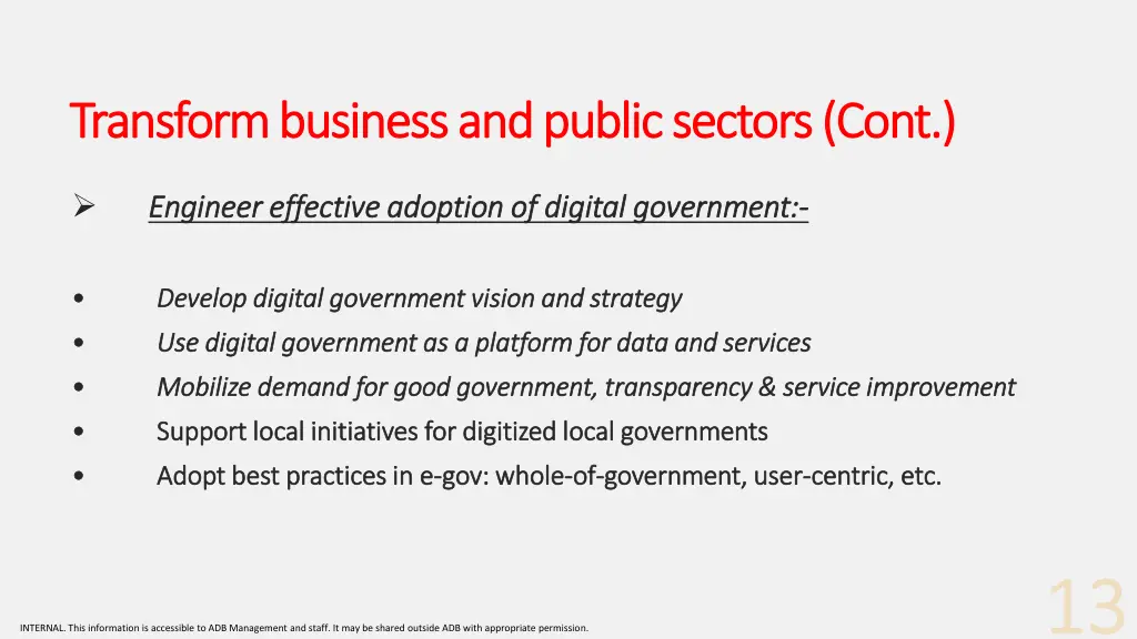 transform business and public sectors cont