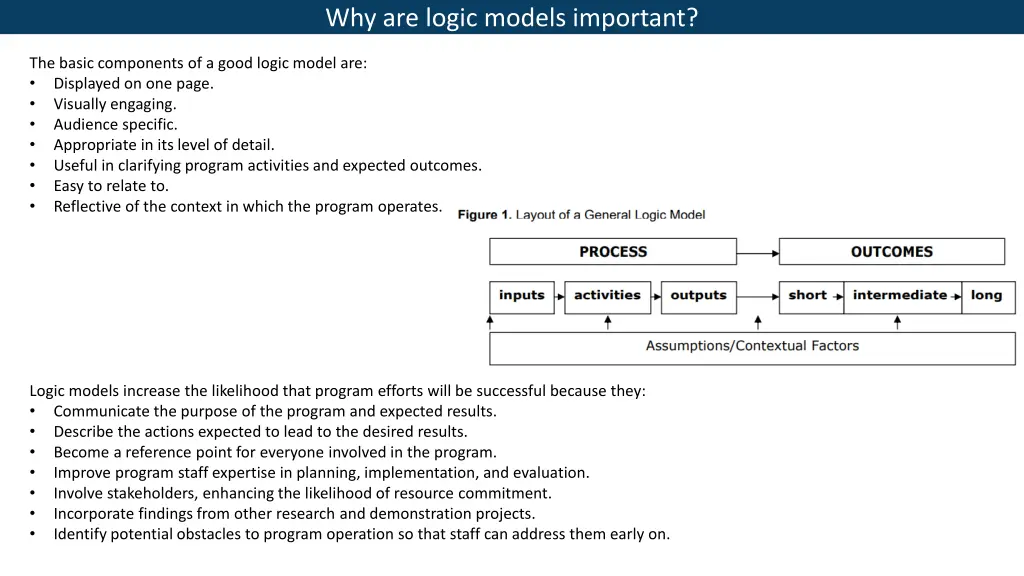 why are logic models important