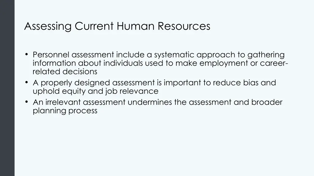 assessing current human resources