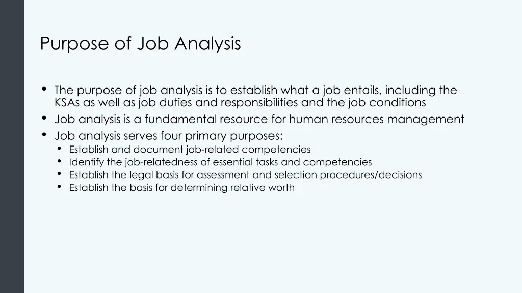 purpose of job analysis