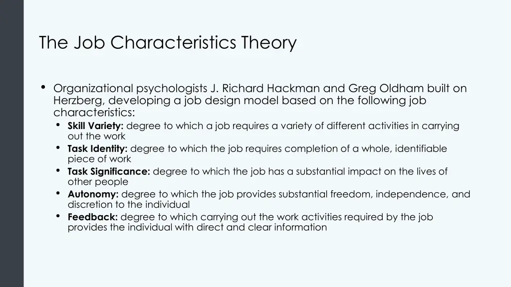 the job characteristics theory