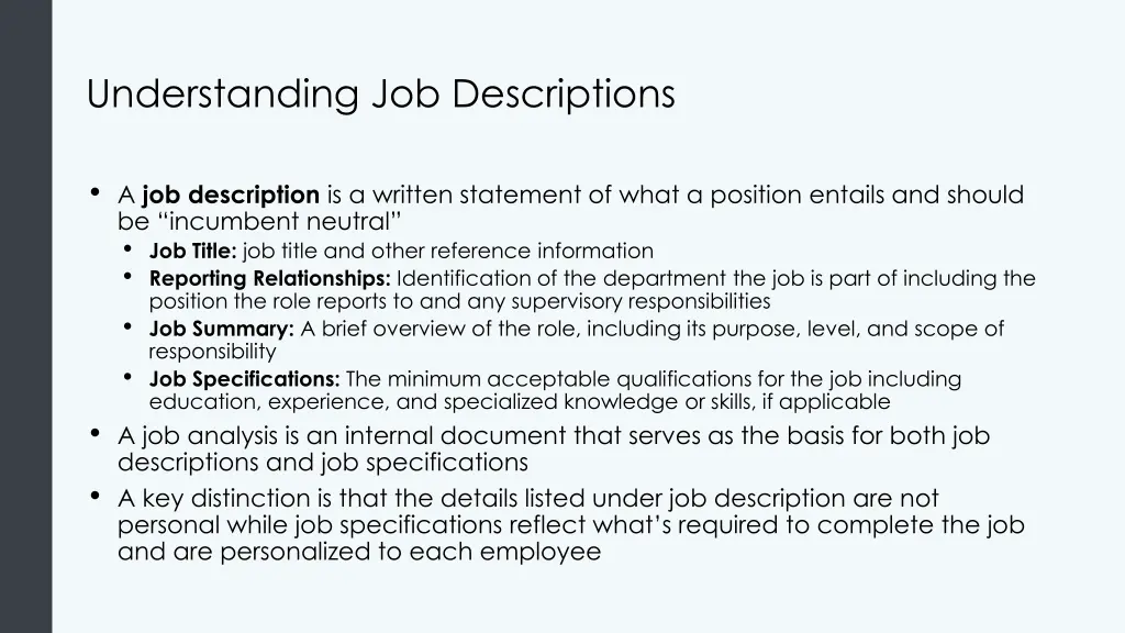 understanding job descriptions