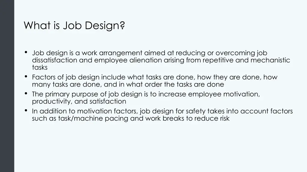 what is job design