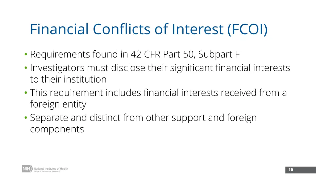 financial conflicts of interest fcoi