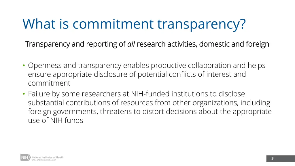 what is commitment transparency