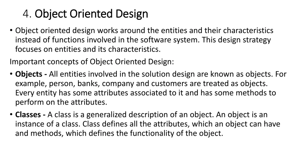 4 object oriented design object oriented design