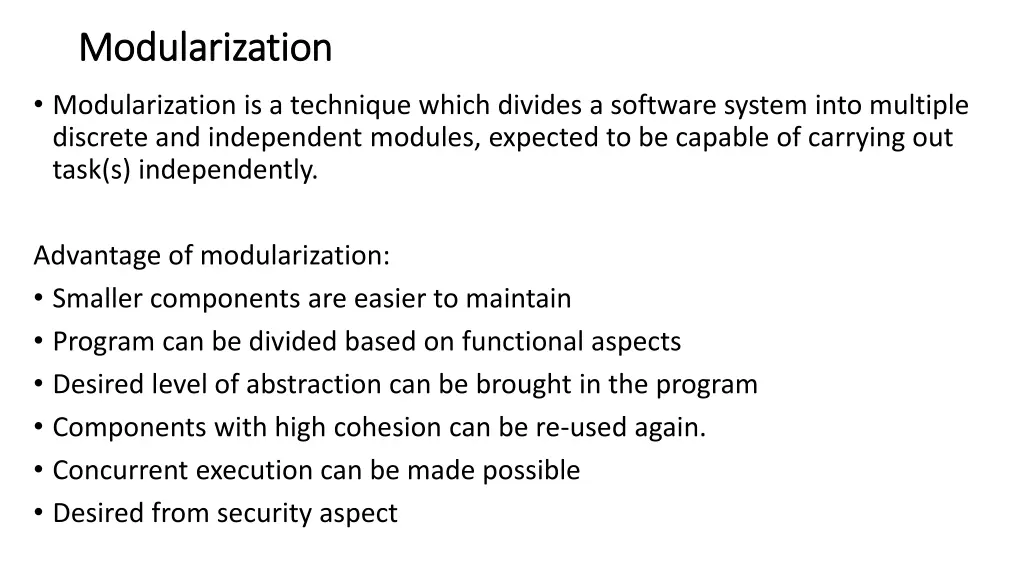 modularization modularization