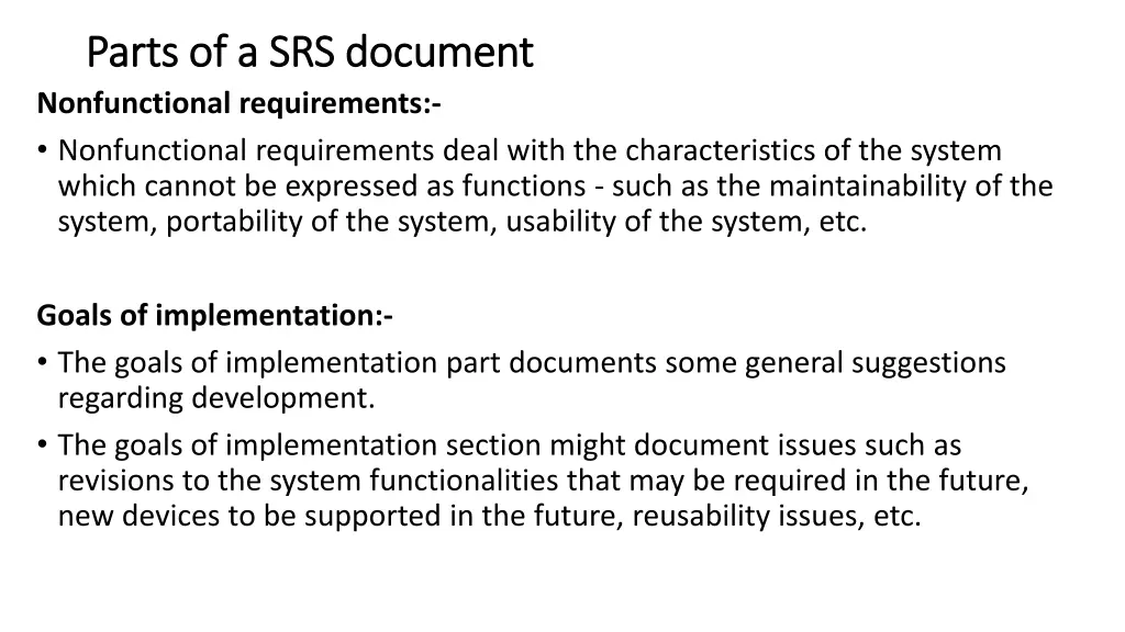 parts of a srs document parts of a srs document 1