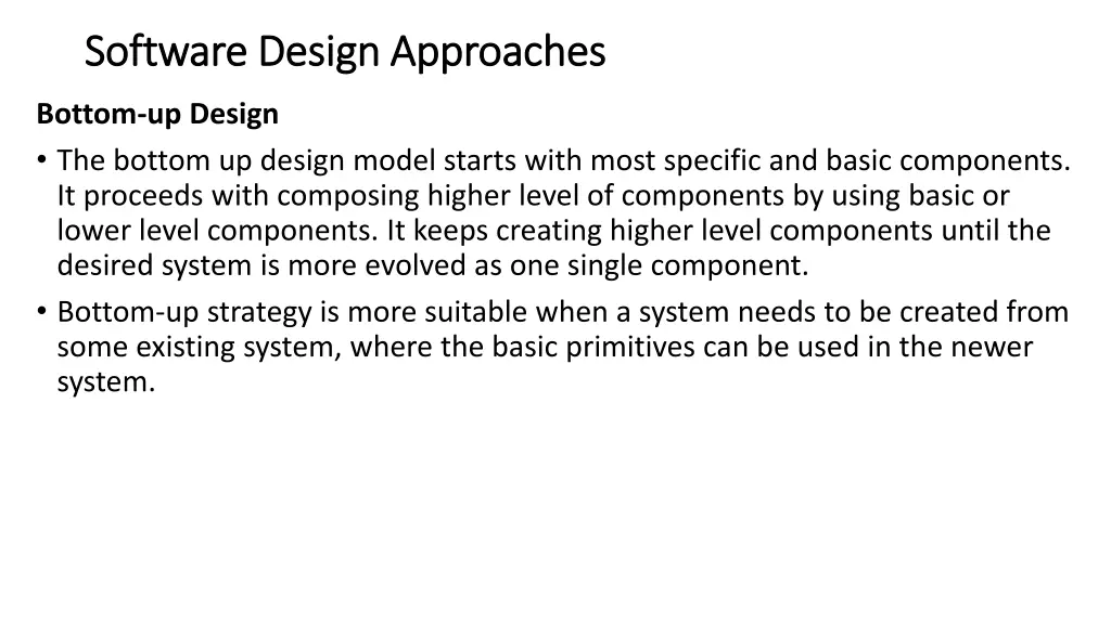 software design approaches software design 1