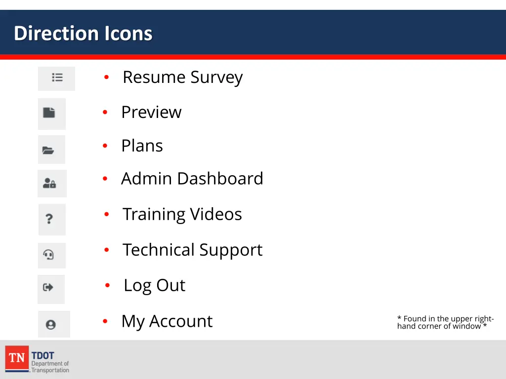 direction icons