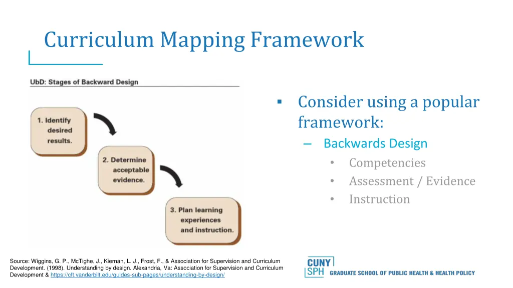 curriculum mapping framework