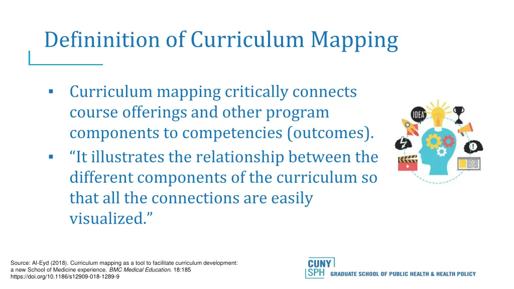 defininition of curriculum mapping