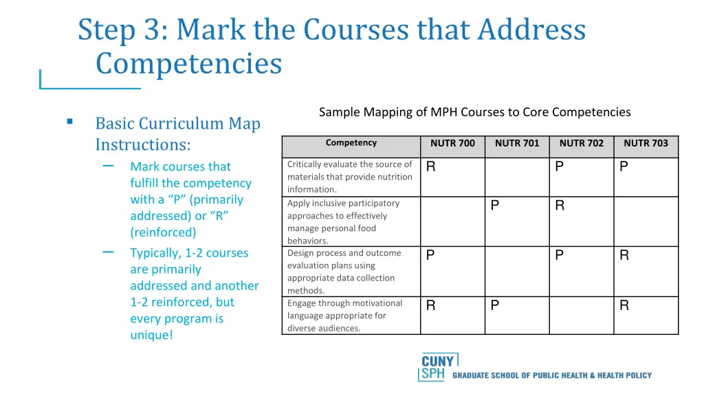 step 3 mark the courses that address competencies