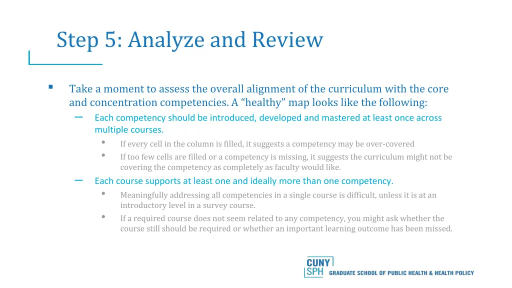 step 5 analyze and review