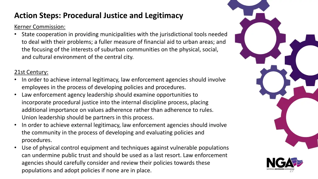 action steps procedural justice and legitimacy