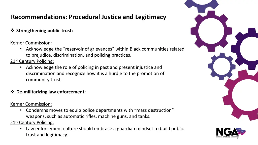 recommendations procedural justice and legitimacy 1