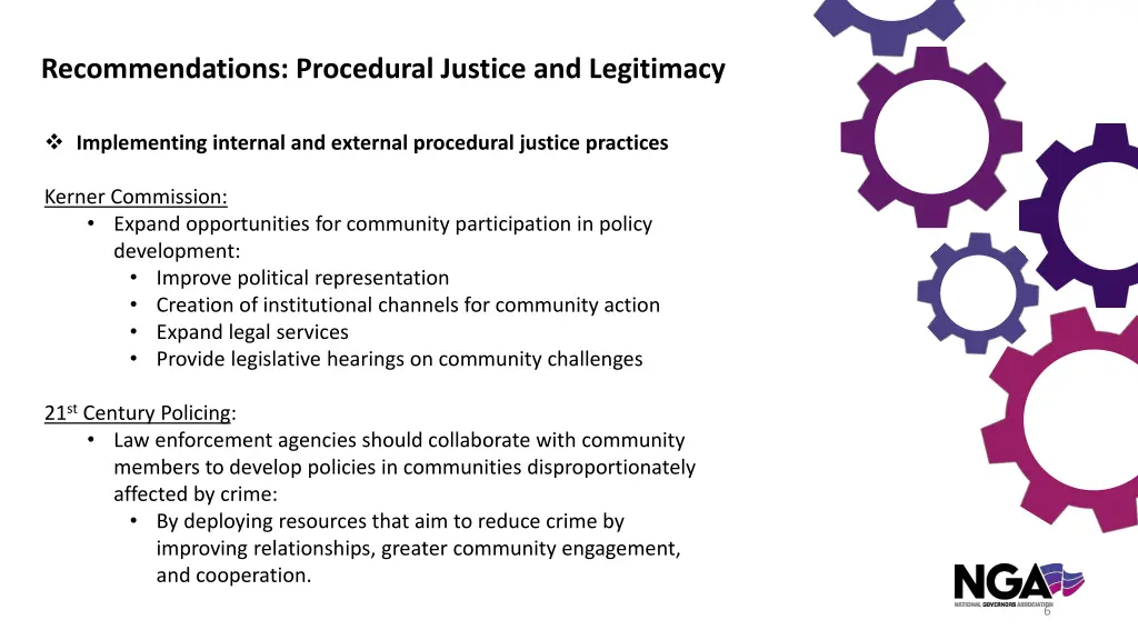 recommendations procedural justice and legitimacy