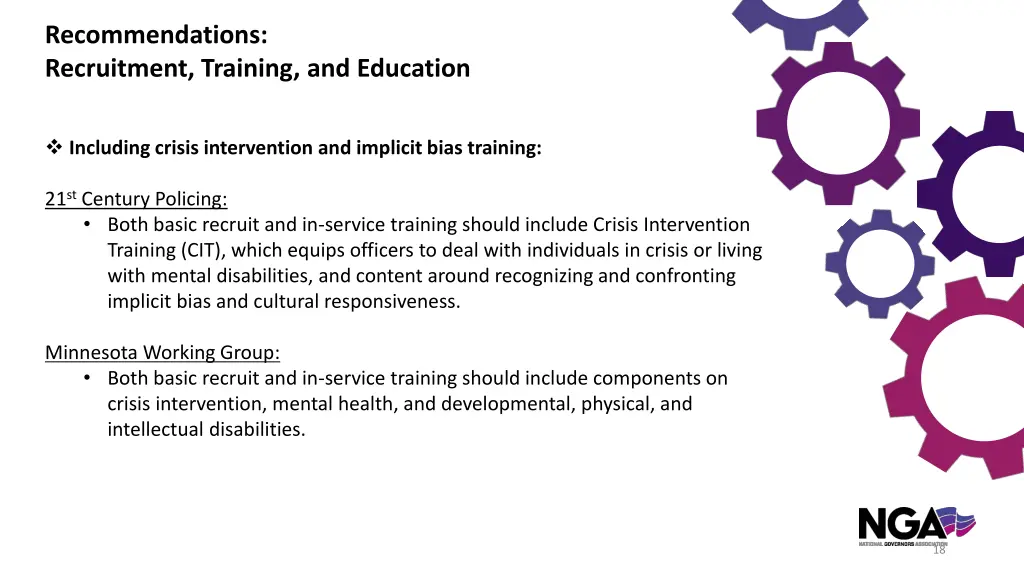 recommendations recruitment training and education 1