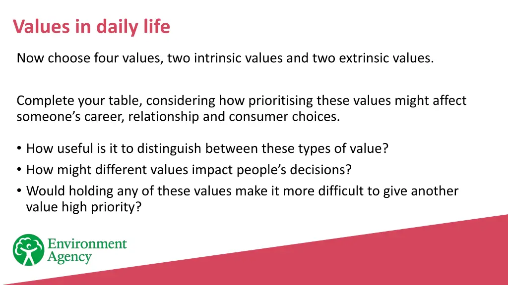 values in daily life 1