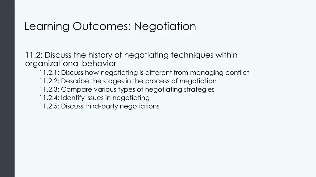 learning outcomes negotiation