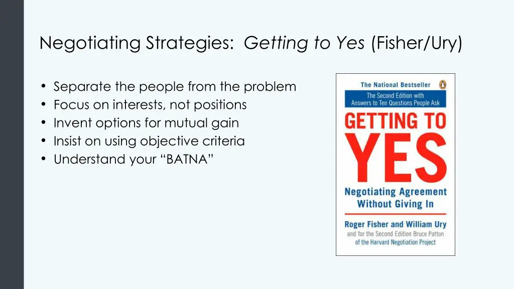 negotiating strategies getting to yes fisher ury