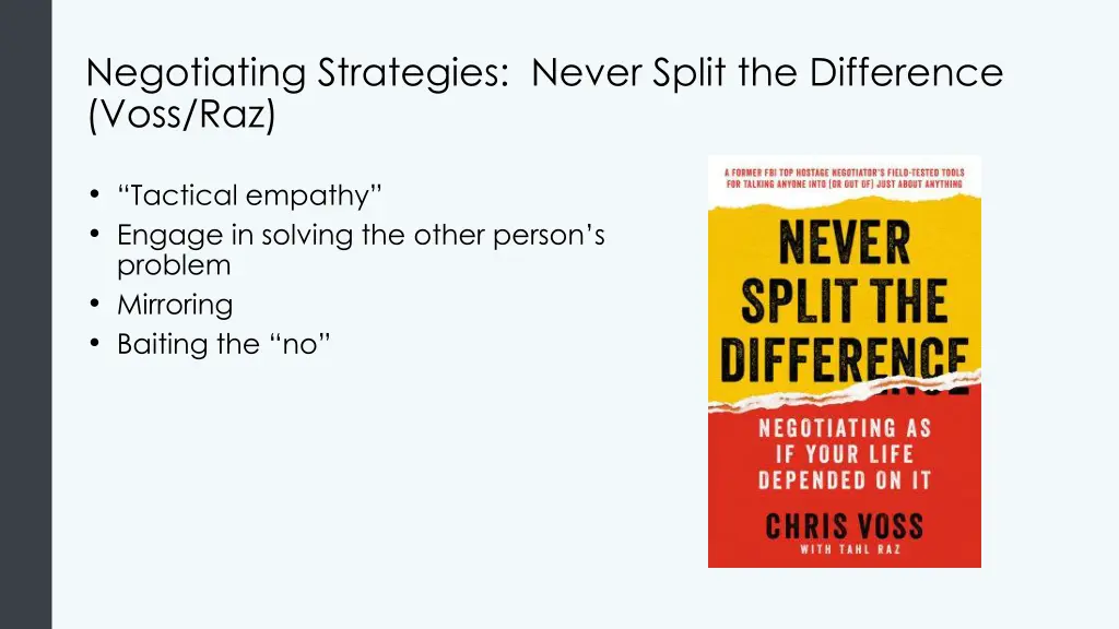 negotiating strategies never split the difference